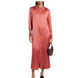 Loulou Studio Long Satin Shirtdress Size XS